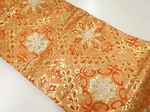 アンティーク　花模様織出し名古屋帯（着用可）